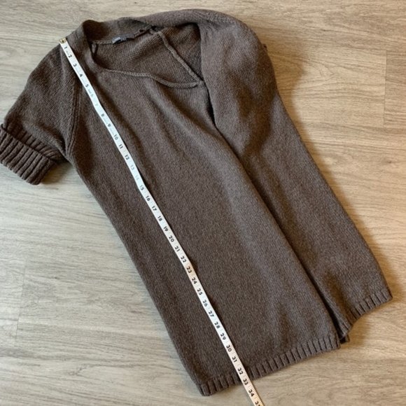 Vince | Short Sleeve Draped Wool Open Cardigan S - Picture 6 of 7